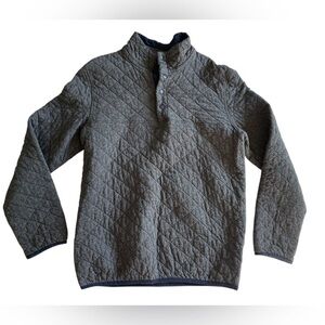 Massimo Gray Quilted pullover snap Sweatshirt